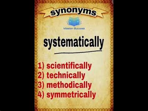 synonyms of systematically